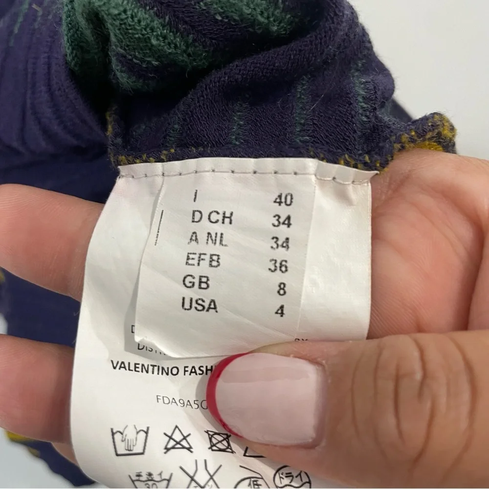 Missoni Vintage Zig Zag MUlticolor Wool Blend Fall Pleated Mini Dress Size 4 - Picture 5 of 6